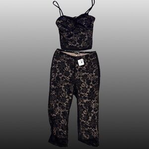 Fashion Nova Black Lace Set 2Pc